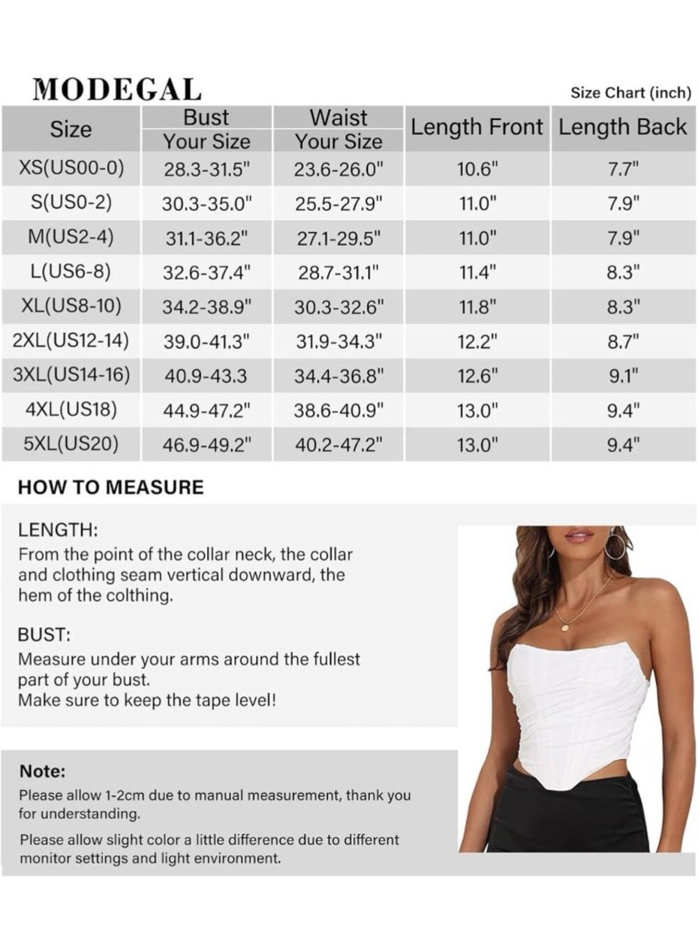 Women's Strapless Boned Mesh Bustier Zip Back Corset Crop Top Bodyshaper Size XL - Picture 4 of 7